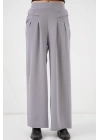 Geniş Paça Pileli Pantolon 6718 - Gri