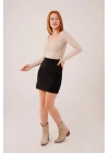 Geniş Yaka Krem Basic Body Bluz