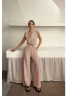 GOFRE ÇİZGİLİ YELEK - PANTOLON TAKIM - Kahverengi
