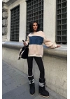 Göğsü Denim Garnili Sweatshirt 3402