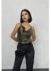 Gold Askılı Degaje Bluz
