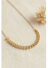 Gold Pirinç Topçuk Model Kadın Kolye