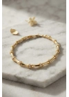Gold Renk Bambu Model Zirkon Taşlı Kadın Bileklik