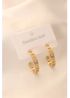 Gold Renk Halka Çelik Kadın Küpe