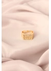 Gold Renk Metal Punta Zirkon Taşlı Ayarlanabilir Kadın Yüzük