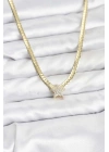 Gold Renk Pirinç Yıldız Zirkon Taşlı Kadın Kolye