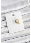 Gold Renk Pirinç Zirkon Taşlı Kıkırdak Earcuff Küpe