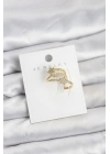 Gold Renk Zirkon Taşlı Yıldız Model Kıkırdak Earcuff Küpe