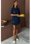 Gömlek Şort Etek Viscon Keten Takım 10162
