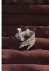 Gümüş Renk Kılıç Figürlü Ayarlamalı Erkek Yüzük