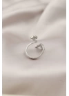 Gümüş Renk Metal Ok Tasarımlı Zirkon Taşlı Kadın Yüzük