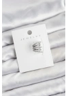 Gümüş Renk Pirinç Zirkon Taşlı Kıkırdak Earcuff Küpe
