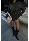 Gümüş Taşlı Sweatshirt 8052
