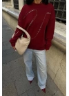 Gümüş Taşlı Sweatshirt 8052