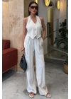 Halter Yaka Yelekli Modal Takım 10144
