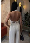 Halter Yaka Yelekli Modal Takım 10144