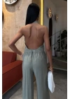 Halter Yaka Yelekli Modal Takım 10144