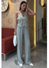 Halter Yaka Yelekli Modal Takım 10144
