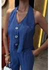 Halter Yaka Yelekli Modal Takım 10144