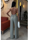 Halter Yaka Yelekli Modal Takım 10144