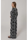 İşlemeli Oversize Pantolon - Siyah