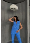 JAKAR KUMAŞ YELEK - PANTOLON TAKIM - Mavi
