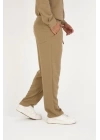 Jakar Kutu Desenli Baggy Eşofman Pantolon - Kahverengi
