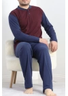 Jakarlı Erkek Pijama Takımı Bordo2 - 40064.1838.