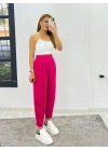 Kadın Aerobin Kumaş Bel Lastikli Pileli Pantolon