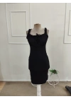 Kadın Askılı Bağcıklı Kısa Bürümcük Elbise