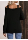 Kadın Askılı Iki Omuzu Açık Salaş Yün Viskon Bluz