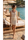 Kadın Askılı Kare Yakalı Belden Bağcıklı Triko Pareo