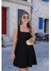 Kadın Askılı Kare Yakalı Kısa Modal Elbise