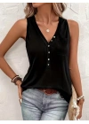 Kadın Askılı önden Düğmeli Viskon Bluz