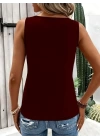 Kadın Askılı Yaka şerit Halka Detaylı Viskon Bluz
