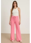 Kadın Beli Lastikli Pol Paça Pantolon