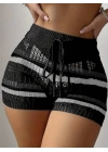 Kadın Belinden Bağlamalı Mini Triko Short