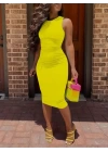 Kadın Bodycon Midi Boy Dalgıç Elbise