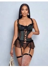 Kadın Çoraplı Lame Deri Fantezi Kostüm Elbise Seksi Gece Fantazi Kostüm 9002