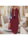 Kadın Dantel Detay Viskon Elbise