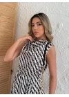 Kadın Degaje Yaka önden çapraz Detay Saten Midi Elbise