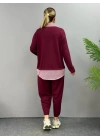 Kadın Gömlek Detay çizgili Yandan Bağlamalı Ikili Takım