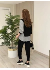 Kadın Gömlek Detay çizgili Yandan Bağlamalı Ikili Takım