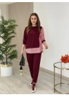 Kadın Gömlek Detay çizgili Yandan Bağlamalı Ikili Takım