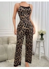 Kadın Ip Askılı Yakası Dantelli Bluz Ve Pijama Sandy Ikili Takım