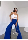 Kadın Kalın Kemer Aerobin Kumaş Oversize Pantolon