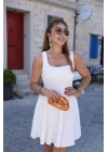 Kadın Kare Yaka Mini Elbise