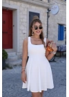 Kadın Kare Yaka Mini Elbise