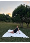 Kadın Keten Kumaş Kolsuz Mini Boy Elbise