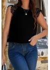 Kadın Kısa Kollu Bisiklet Yaka Ithal Krep Bluz